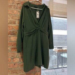 Gorgeous Olive Green Mango Dress NWT